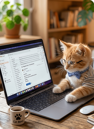 Gato en laptop